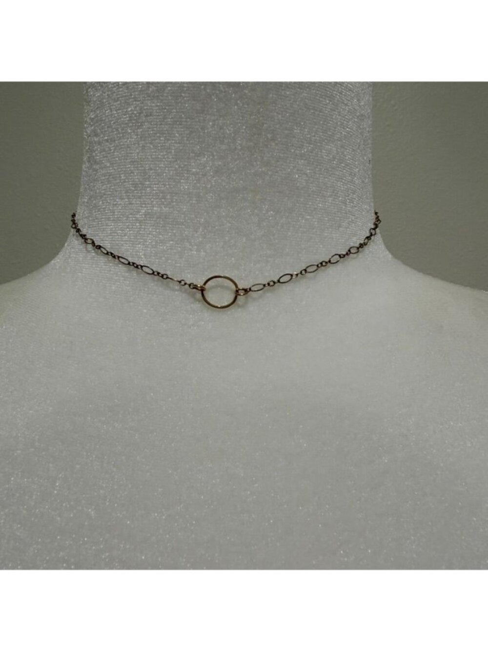 Gold Chain Lightweight Pendant Ring Necklace